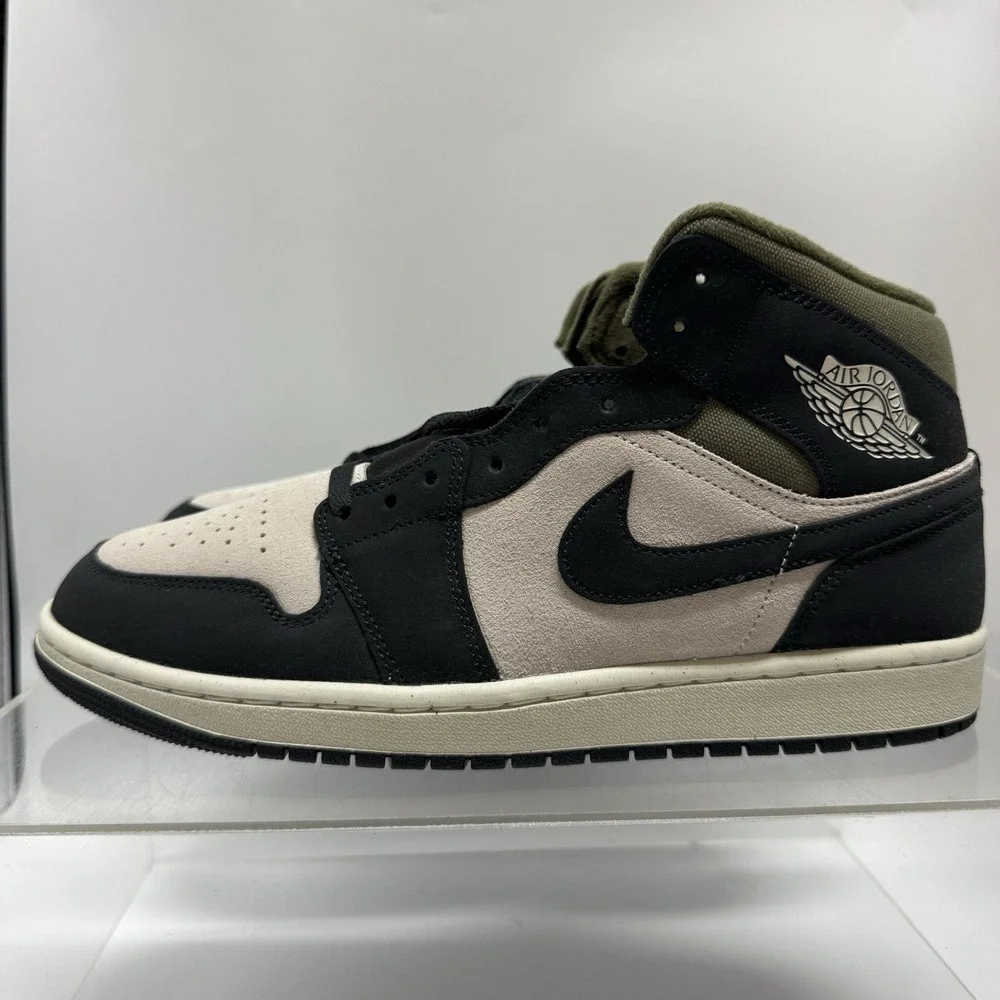 Brand New Air Jordan 1 Retro Mid SE Orewood Brown Noir Olive HV4091-102 Men's 10